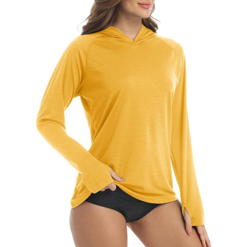 Womens Sun Hoodie Shirt UPF 50+ Lightweight Quick Dry Hiking Fishing UV Top